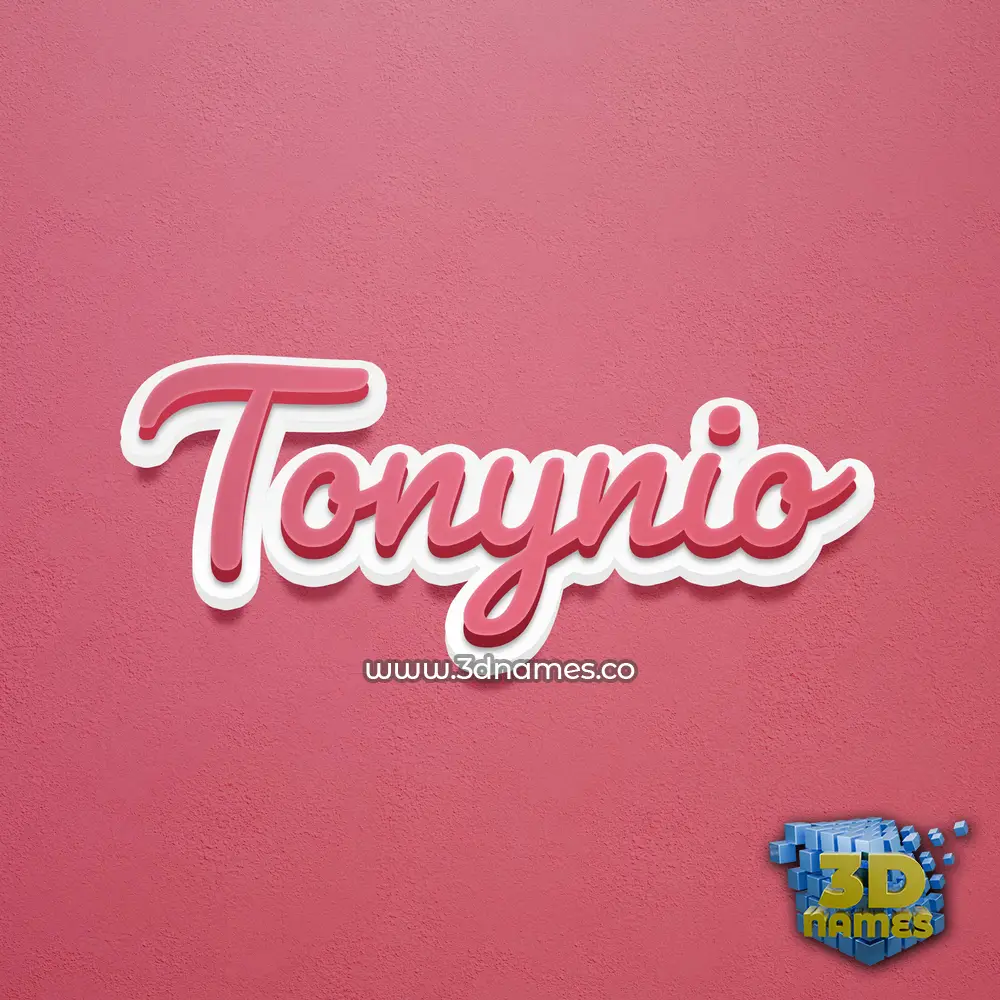 tonynio in Red Scribble style - 3D name wallpaper