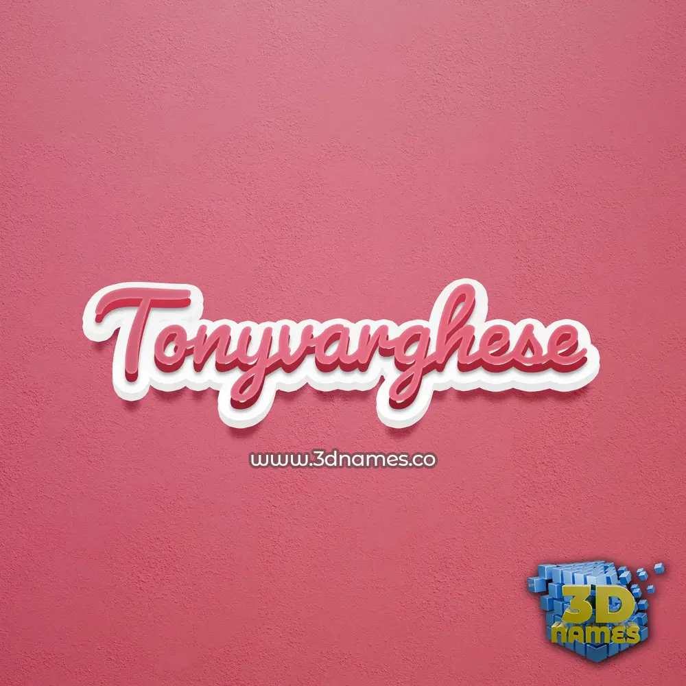 tonyvarghese in Red Scribble style - 3D name wallpaper