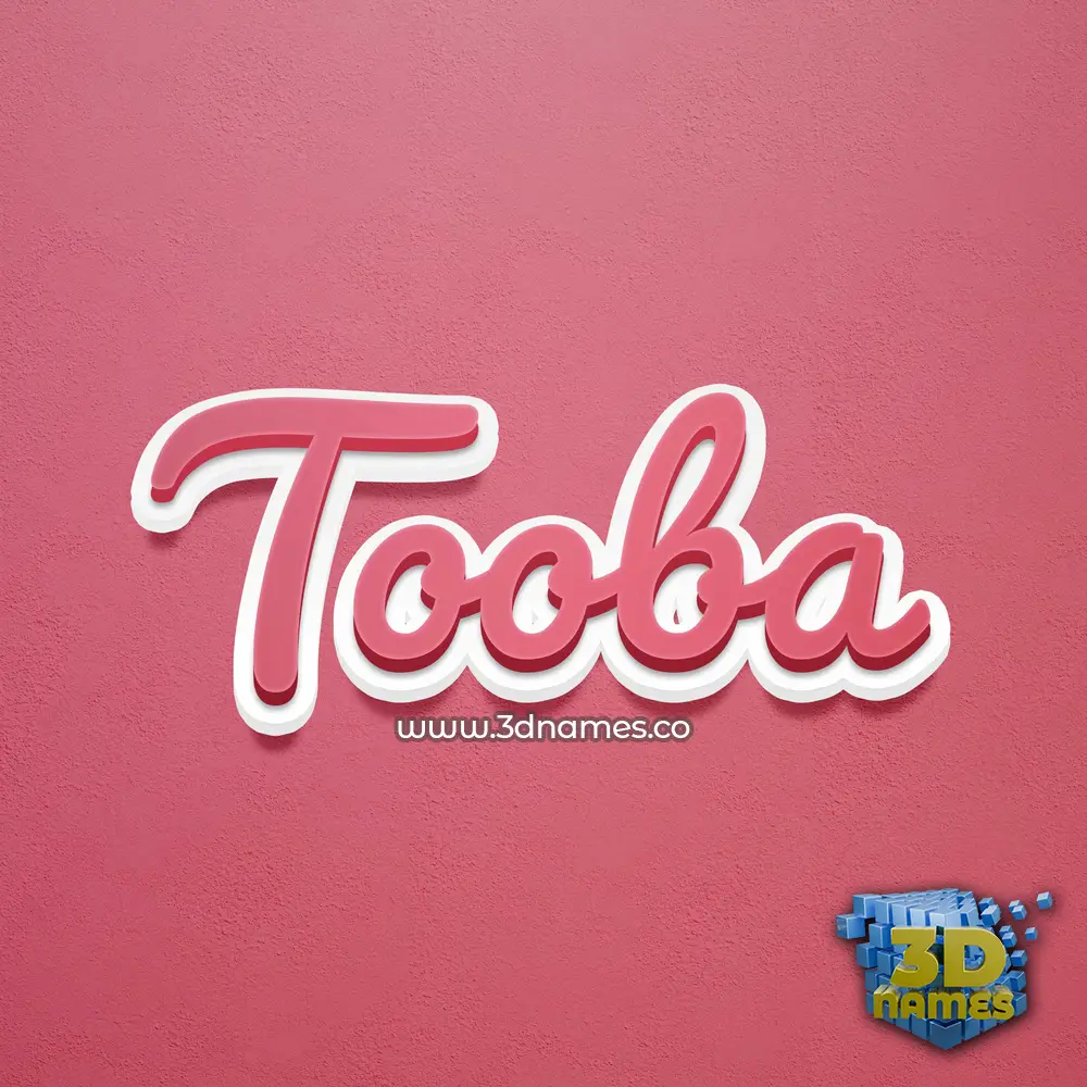 tooba in Red Scribble style - 3D name wallpaper