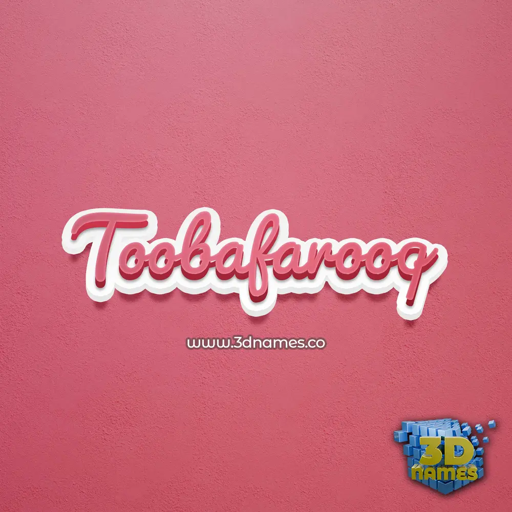 toobafarooq in Red Scribble style - 3D name wallpaper