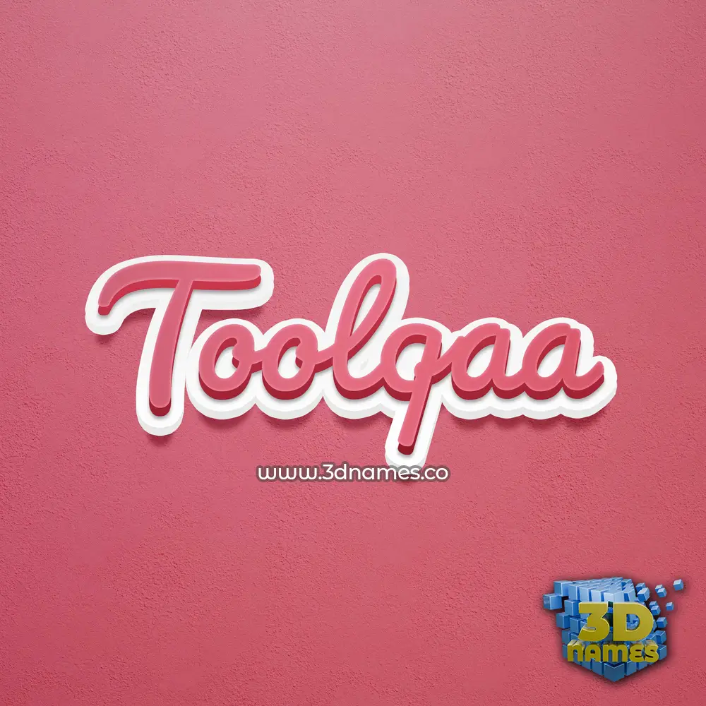toolqaa in Red Scribble style - 3D name wallpaper