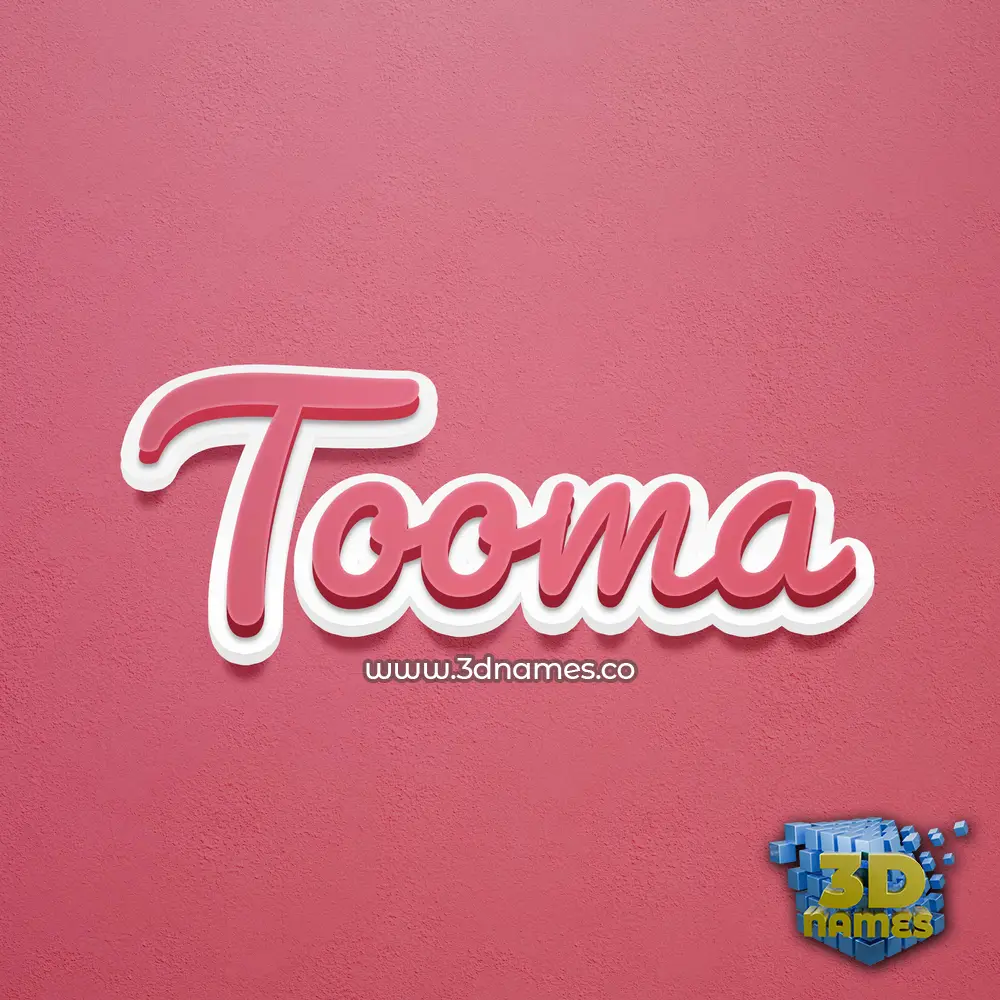 tooma in Red Scribble style - 3D name wallpaper