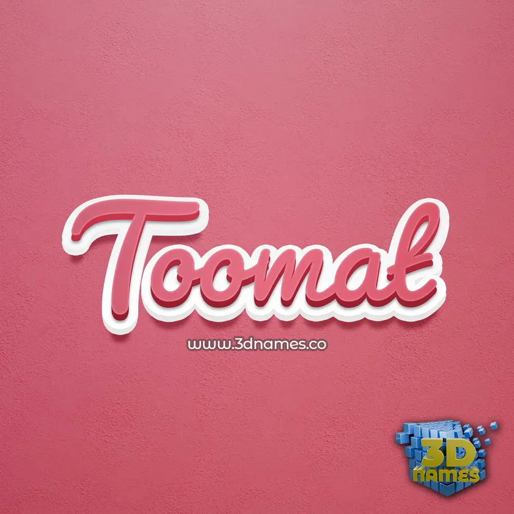 toomat in Red Scribble style - 3D name wallpaper