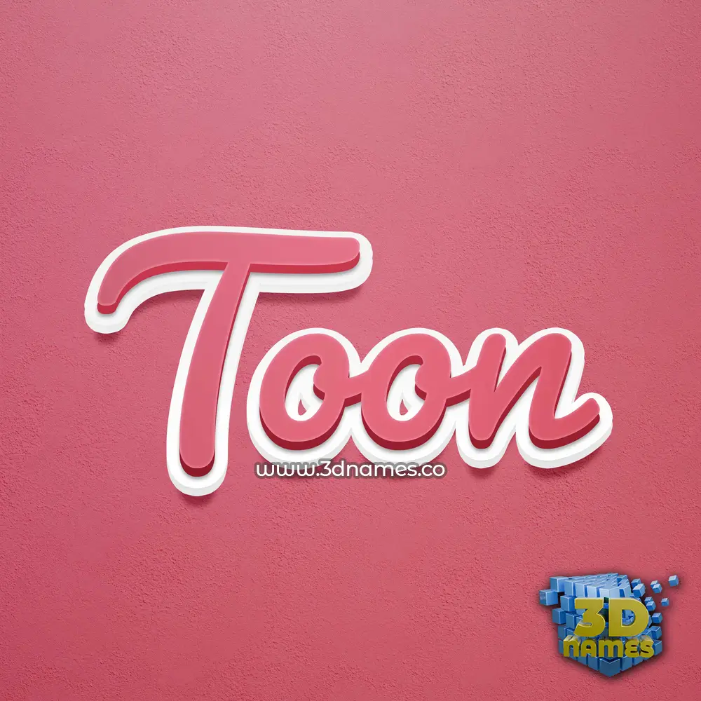 toon in Red Scribble style - 3D name wallpaper