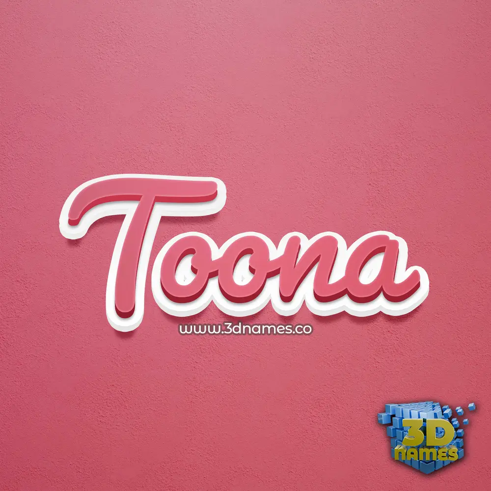 toona in Red Scribble style - 3D name wallpaper