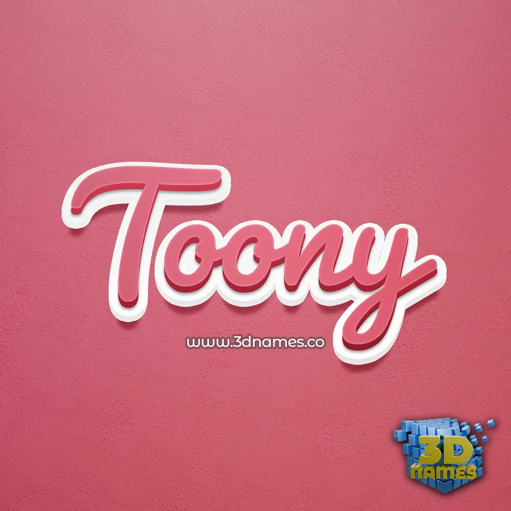 toony in Red Scribble style - 3D name wallpaper