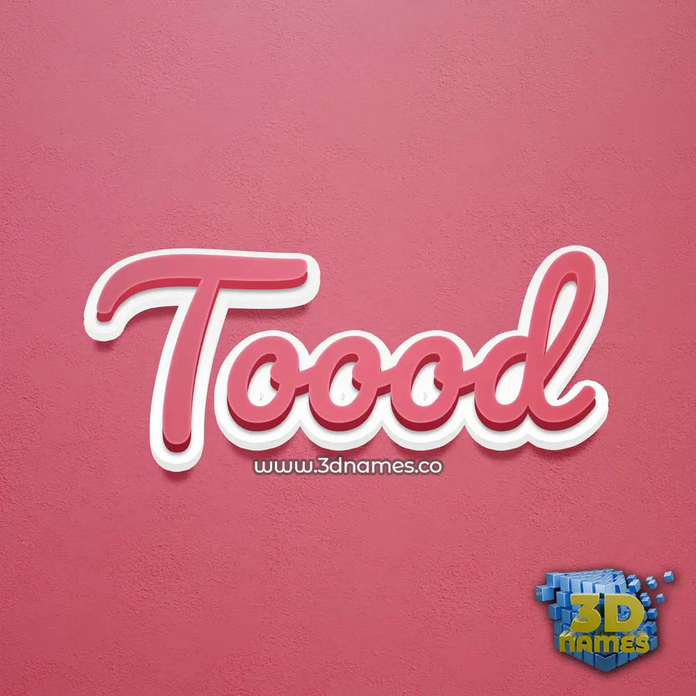 toood in Red Scribble style - 3D name wallpaper