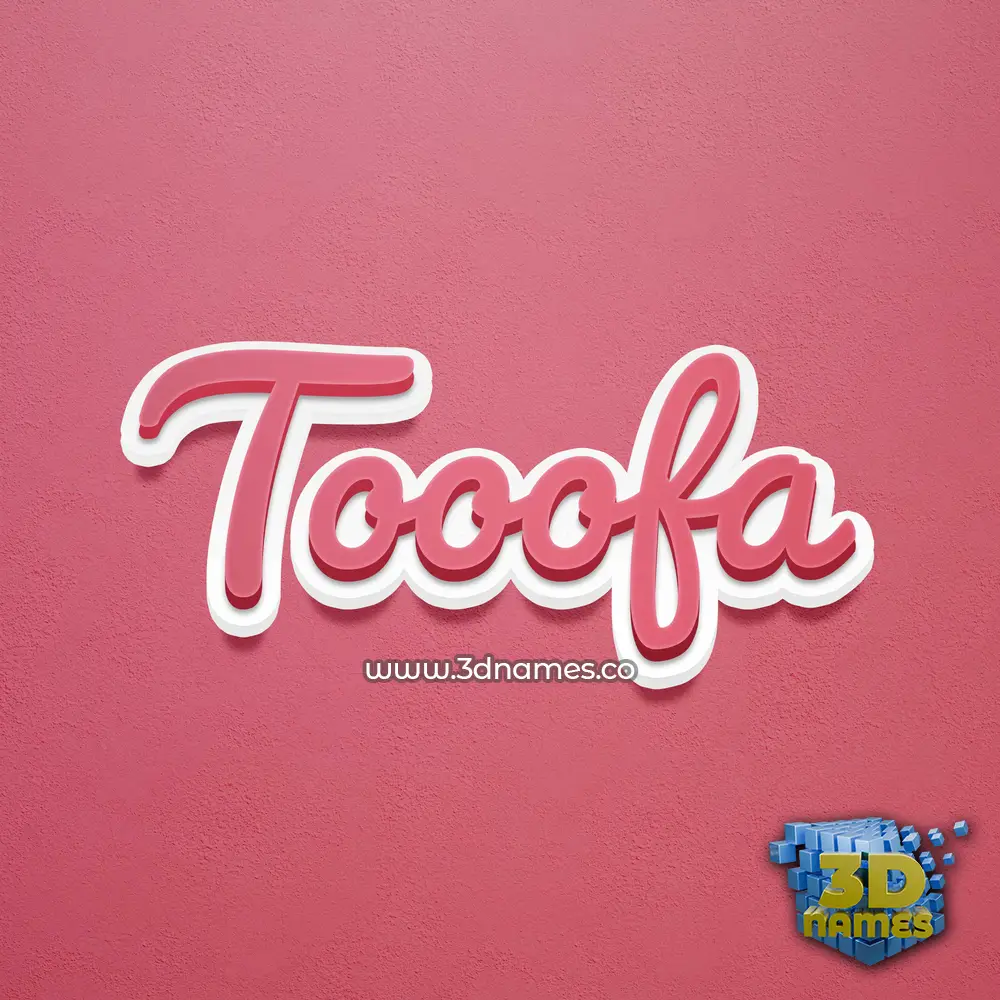 tooofa in Red Scribble style - 3D name wallpaper