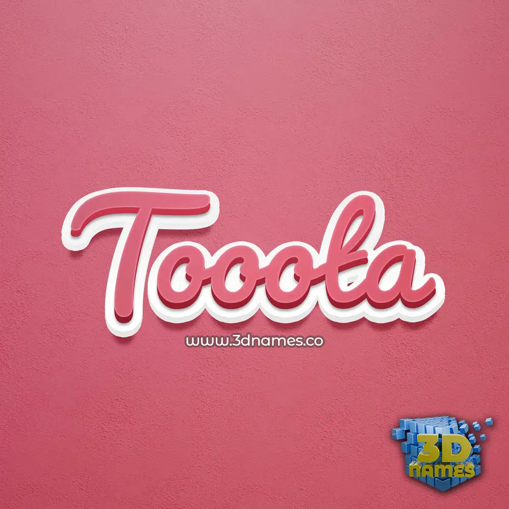 tooota in Red Scribble style - 3D name wallpaper