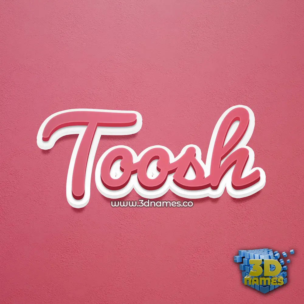 toosh in Red Scribble style - 3D name wallpaper