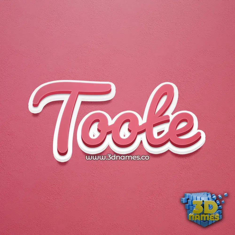 toote in Red Scribble style - 3D name wallpaper