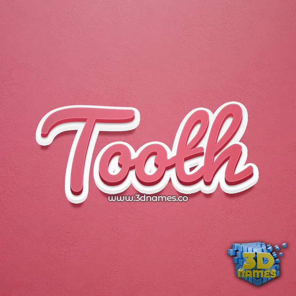 tooth in Red Scribble style - 3D name wallpaper