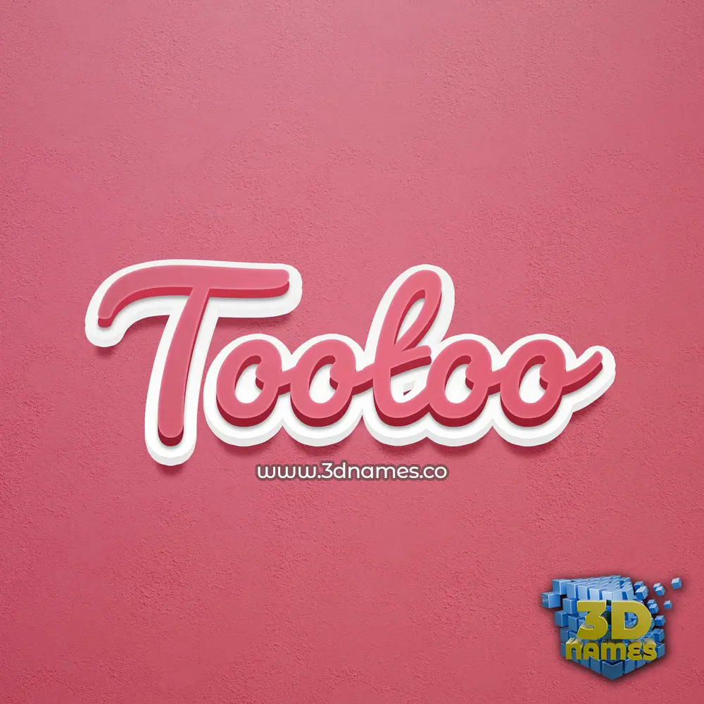 tootoo in Red Scribble style - 3D name wallpaper