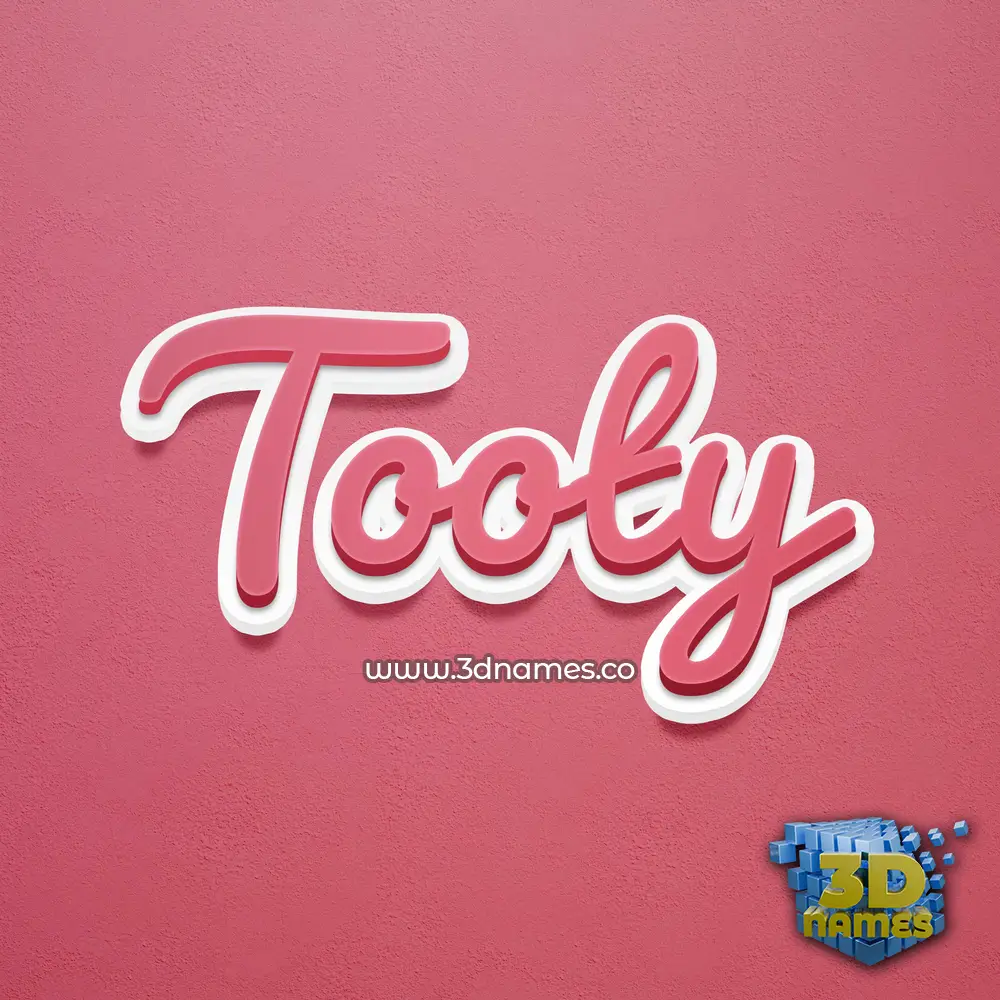 tooty in Red Scribble style - 3D name wallpaper