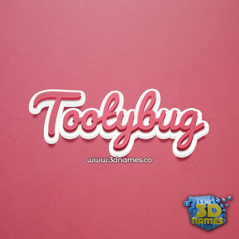tootybug in Red Scribble style - 3D name wallpaper