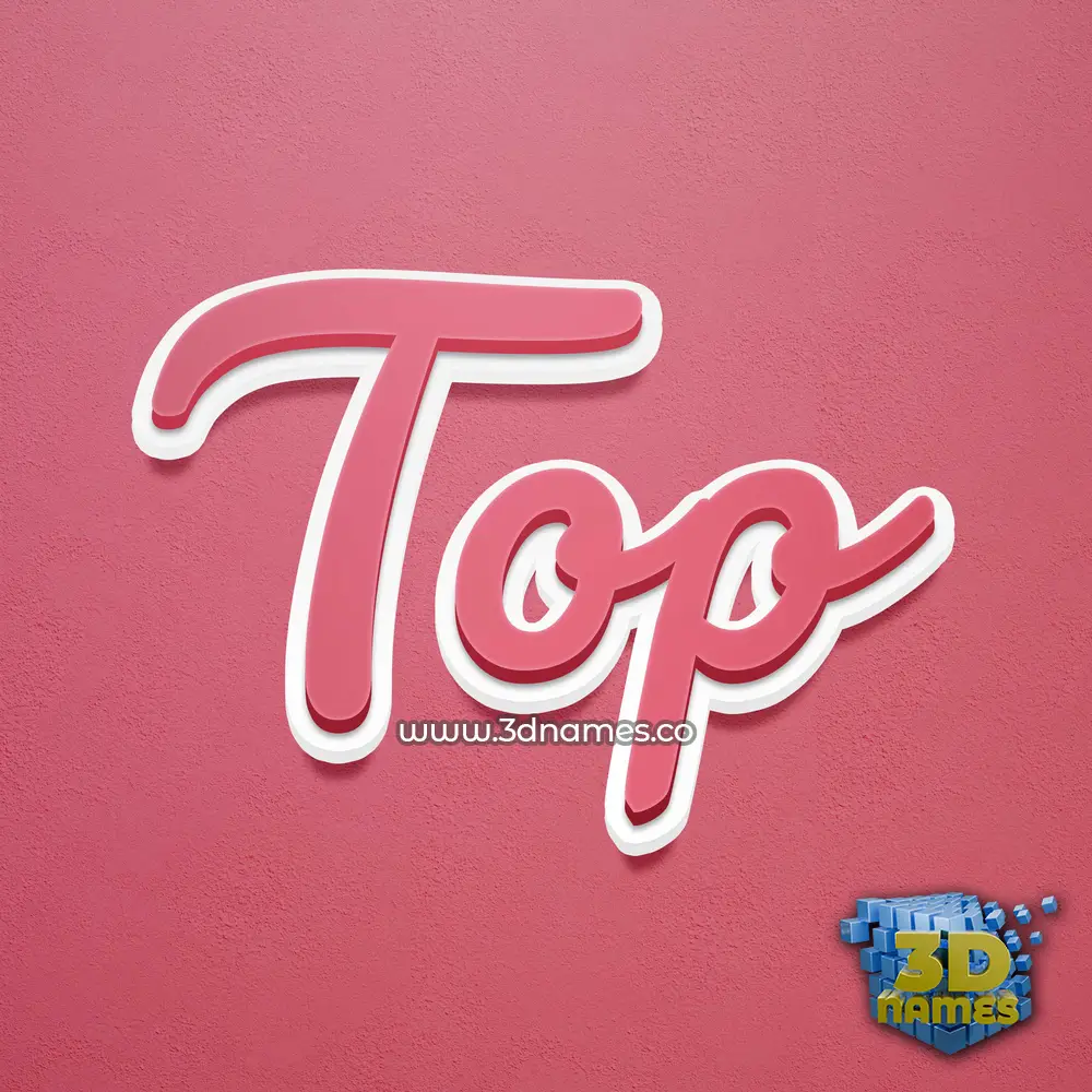 top in Red Scribble style - 3D name wallpaper