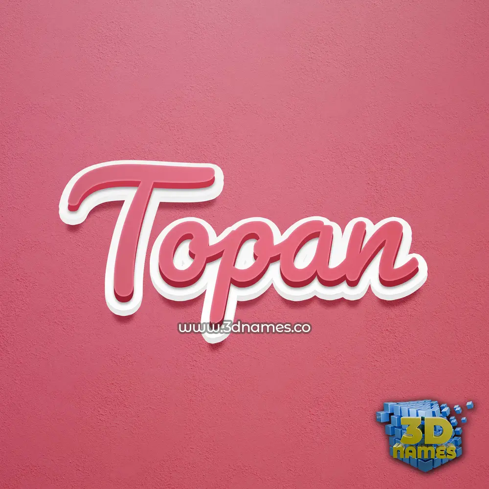 topan in Red Scribble style - 3D name wallpaper