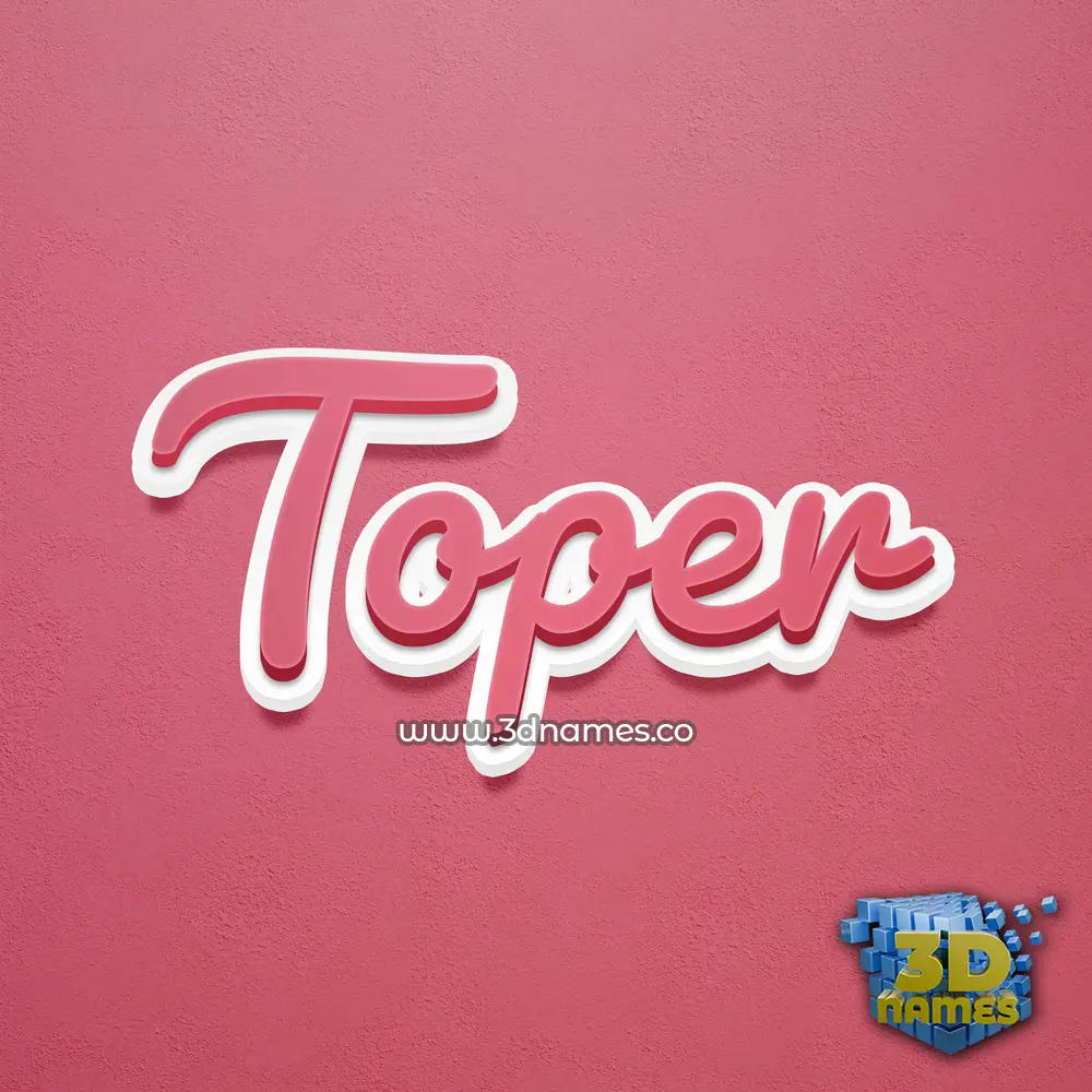 toper in Red Scribble style - 3D name wallpaper