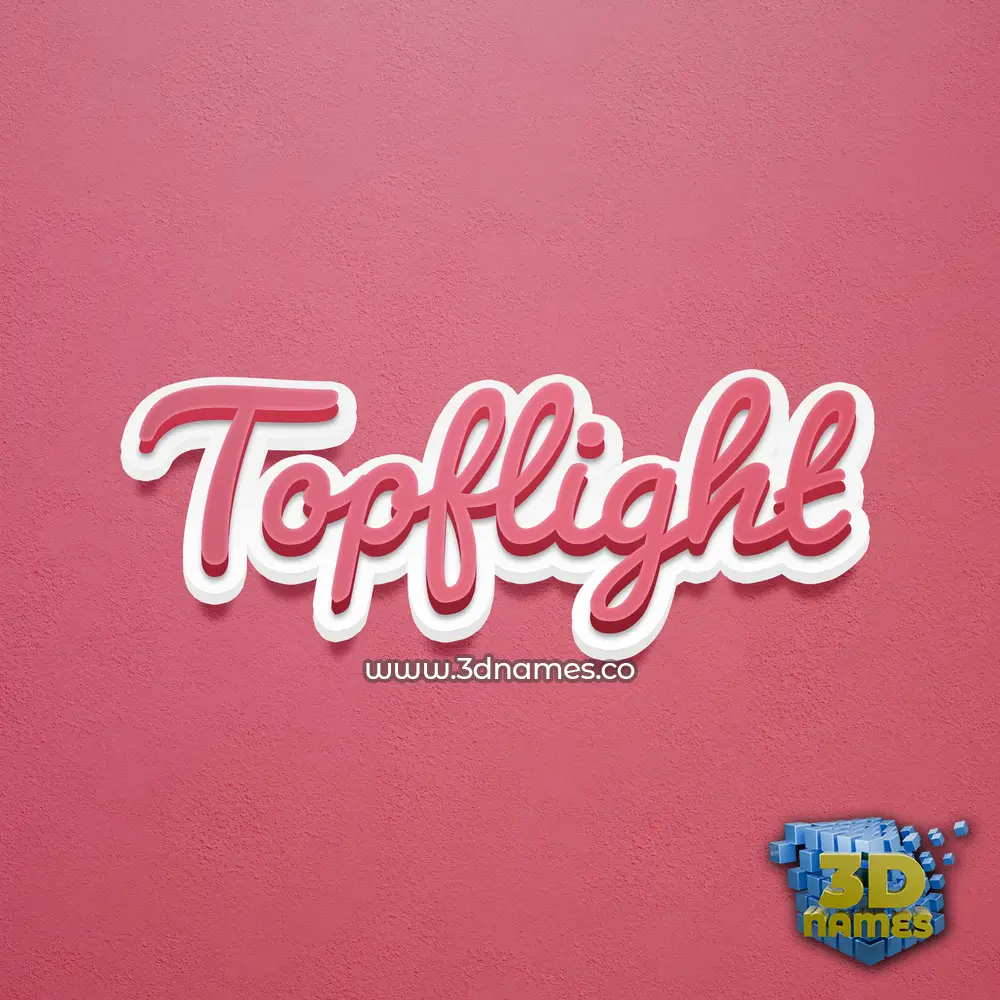 topflight in Red Scribble style - 3D name wallpaper
