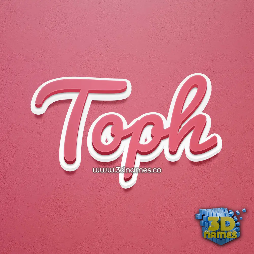 toph in Red Scribble style - 3D name wallpaper