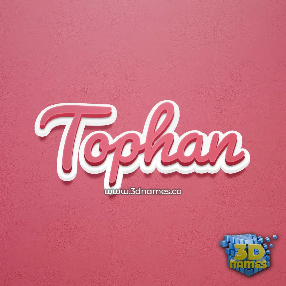 tophan in Red Scribble style - 3D name wallpaper