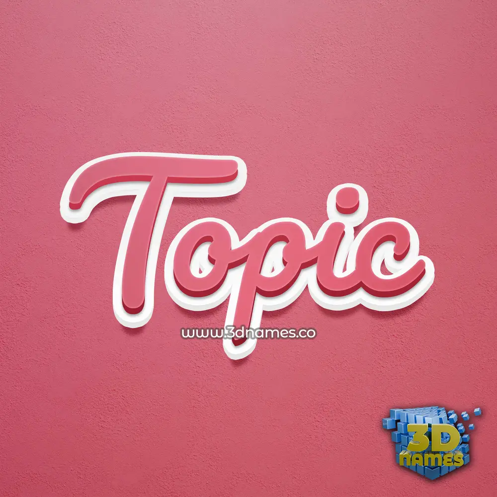 topic in Red Scribble style - 3D name wallpaper