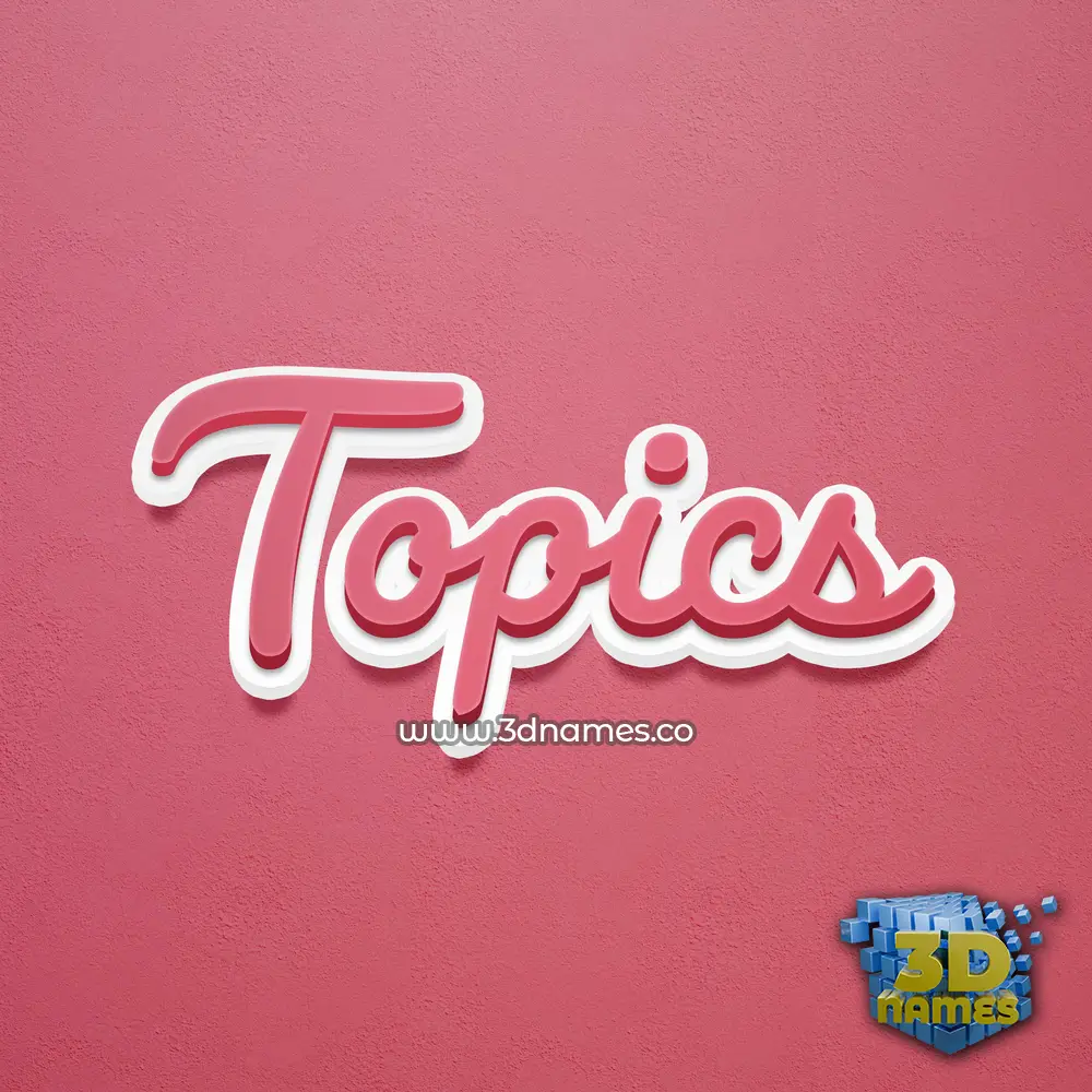 topics in Red Scribble style - 3D name wallpaper