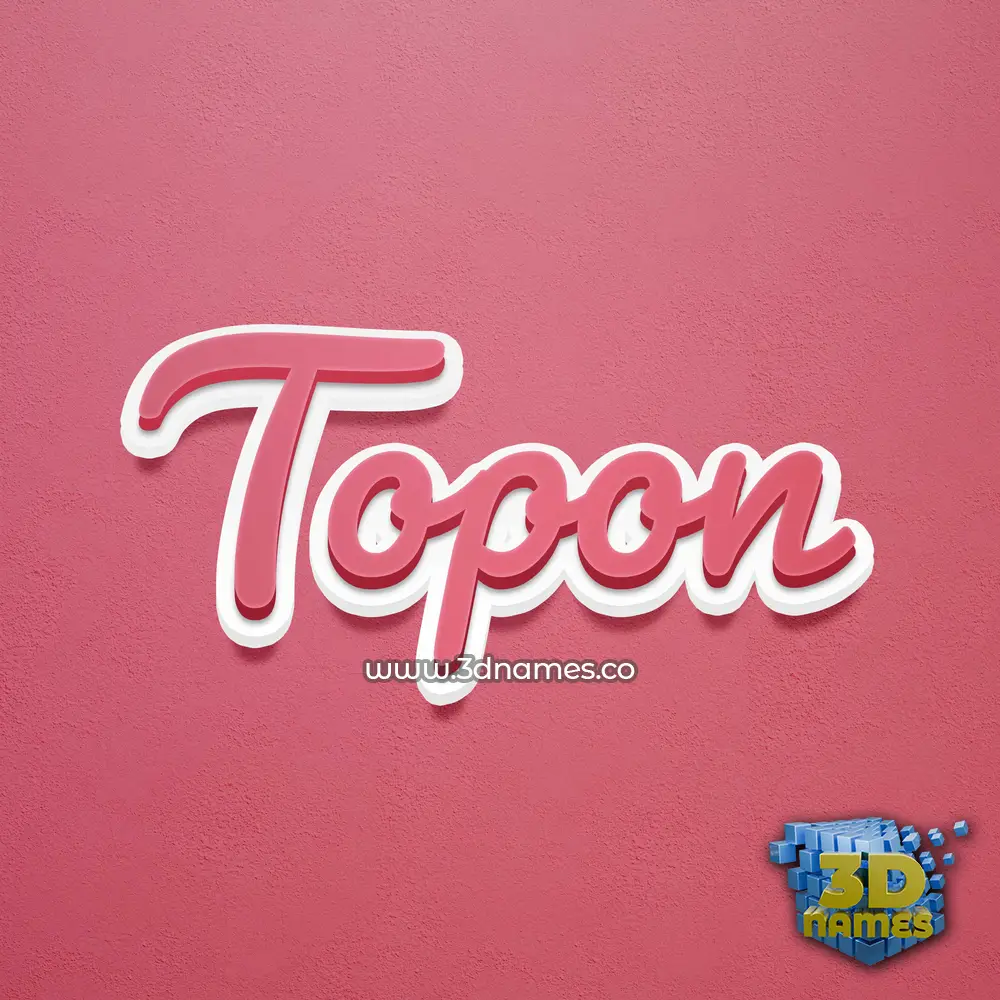 topon in Red Scribble style - 3D name wallpaper