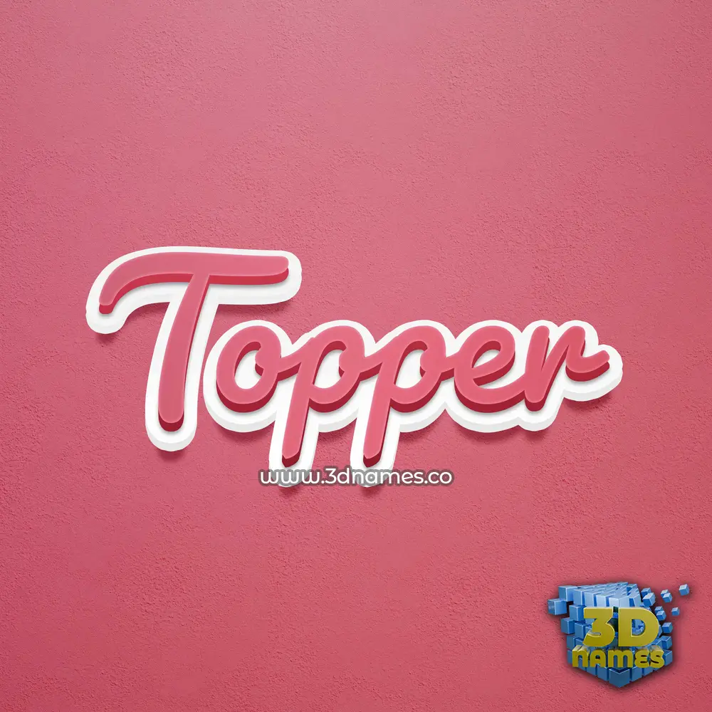 topper in Red Scribble style - 3D name wallpaper
