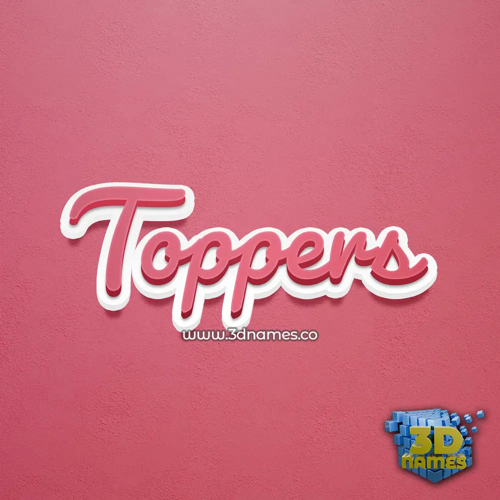 toppers in Red Scribble style - 3D name wallpaper