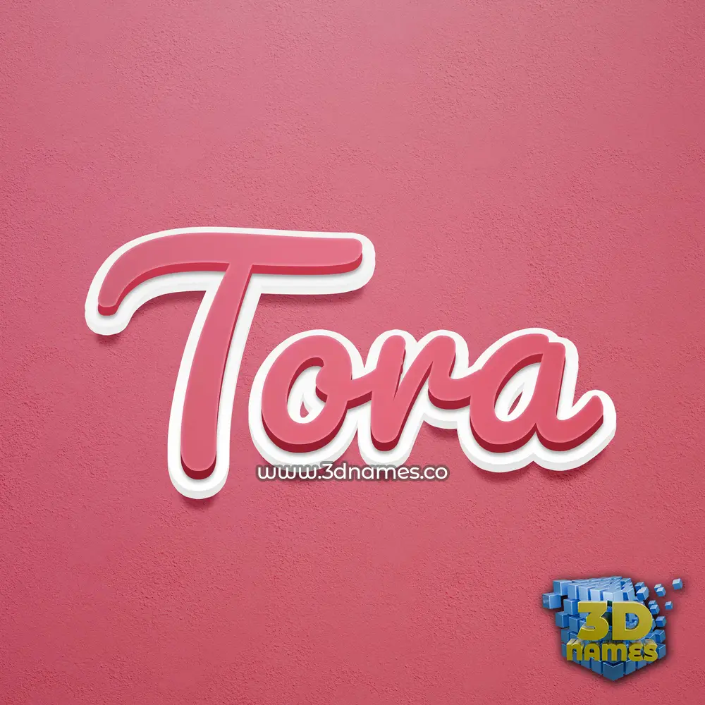 tora in Red Scribble style - 3D name wallpaper
