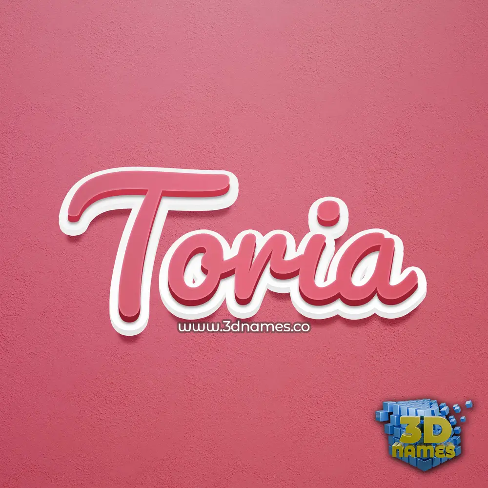 toria in Red Scribble style - 3D name wallpaper