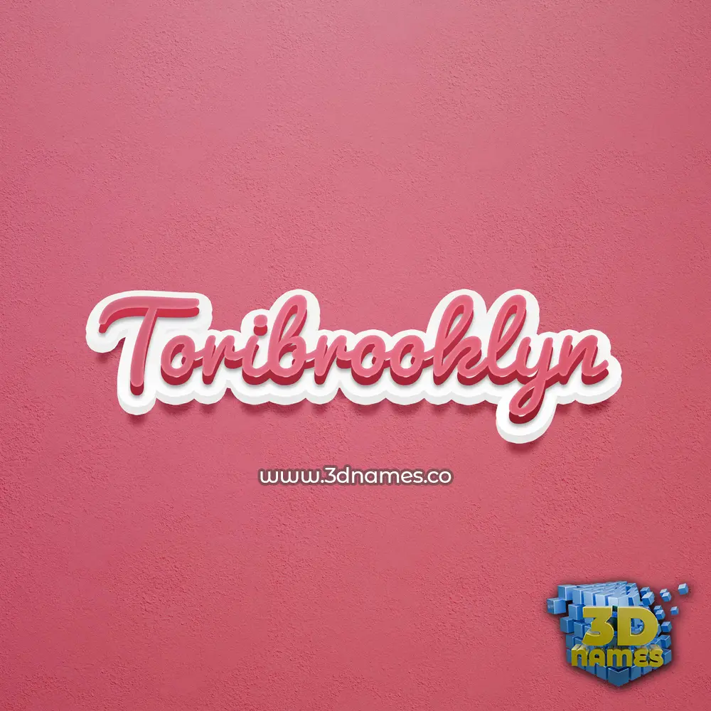 toribrooklyn in Red Scribble style - 3D name wallpaper
