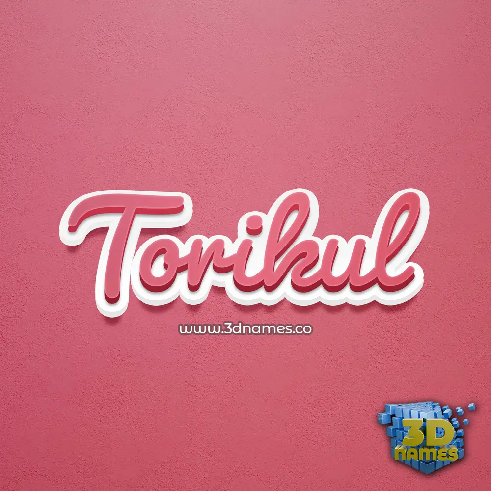 torikul in Red Scribble style - 3D name wallpaper