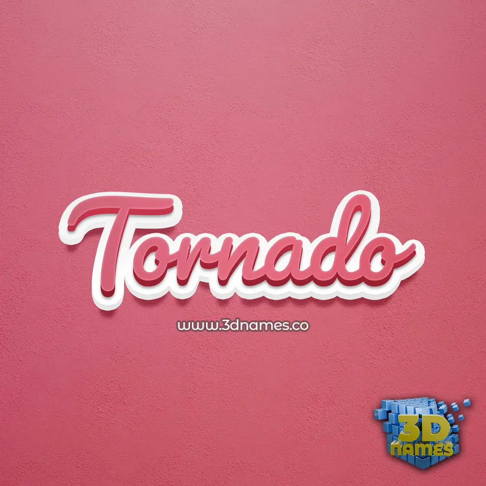 tornado in Red Scribble style - 3D name wallpaper