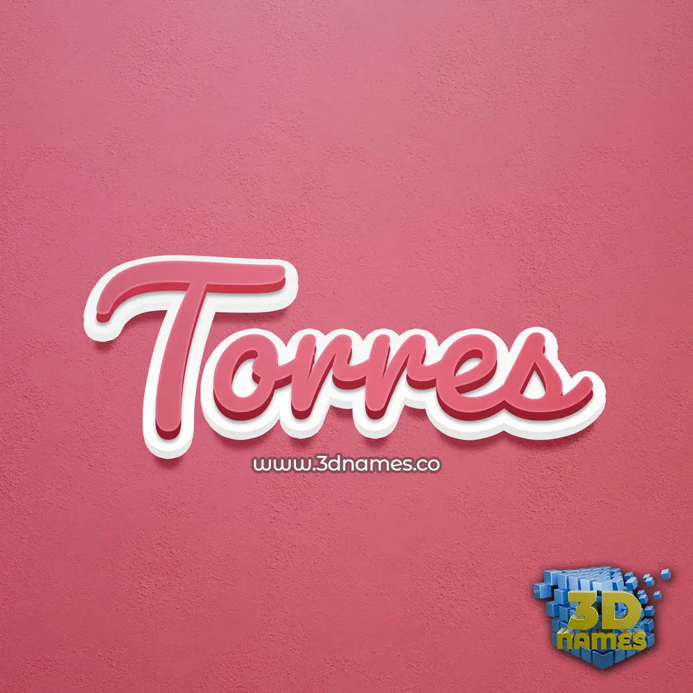 torres in Red Scribble style - 3D name wallpaper
