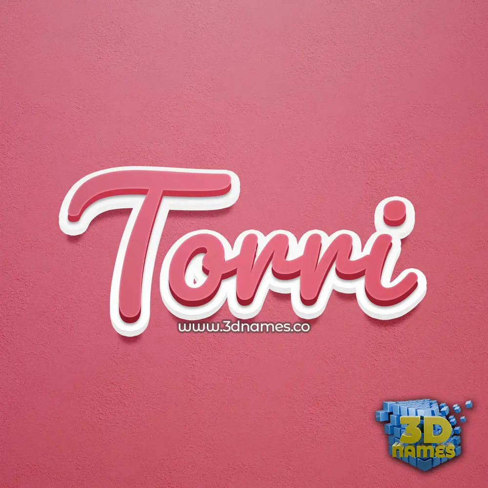 torri in Red Scribble style - 3D name wallpaper