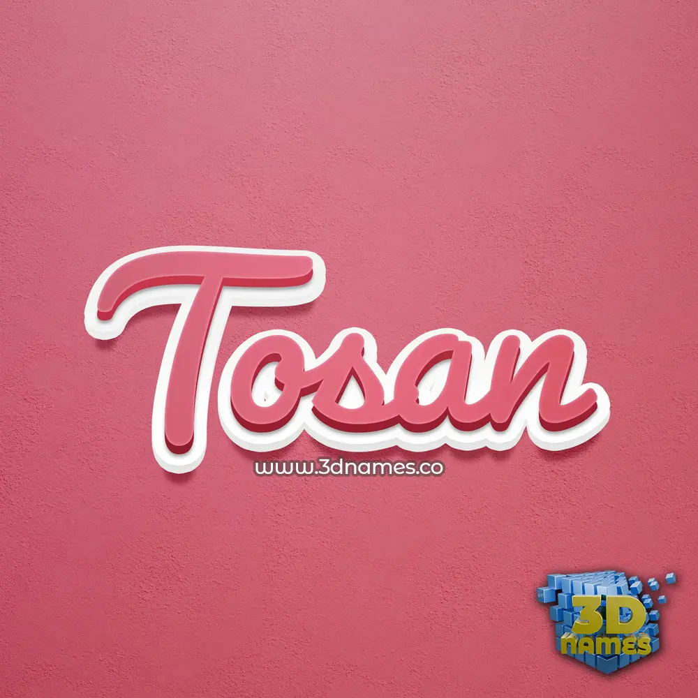 tosan in Red Scribble style - 3D name wallpaper