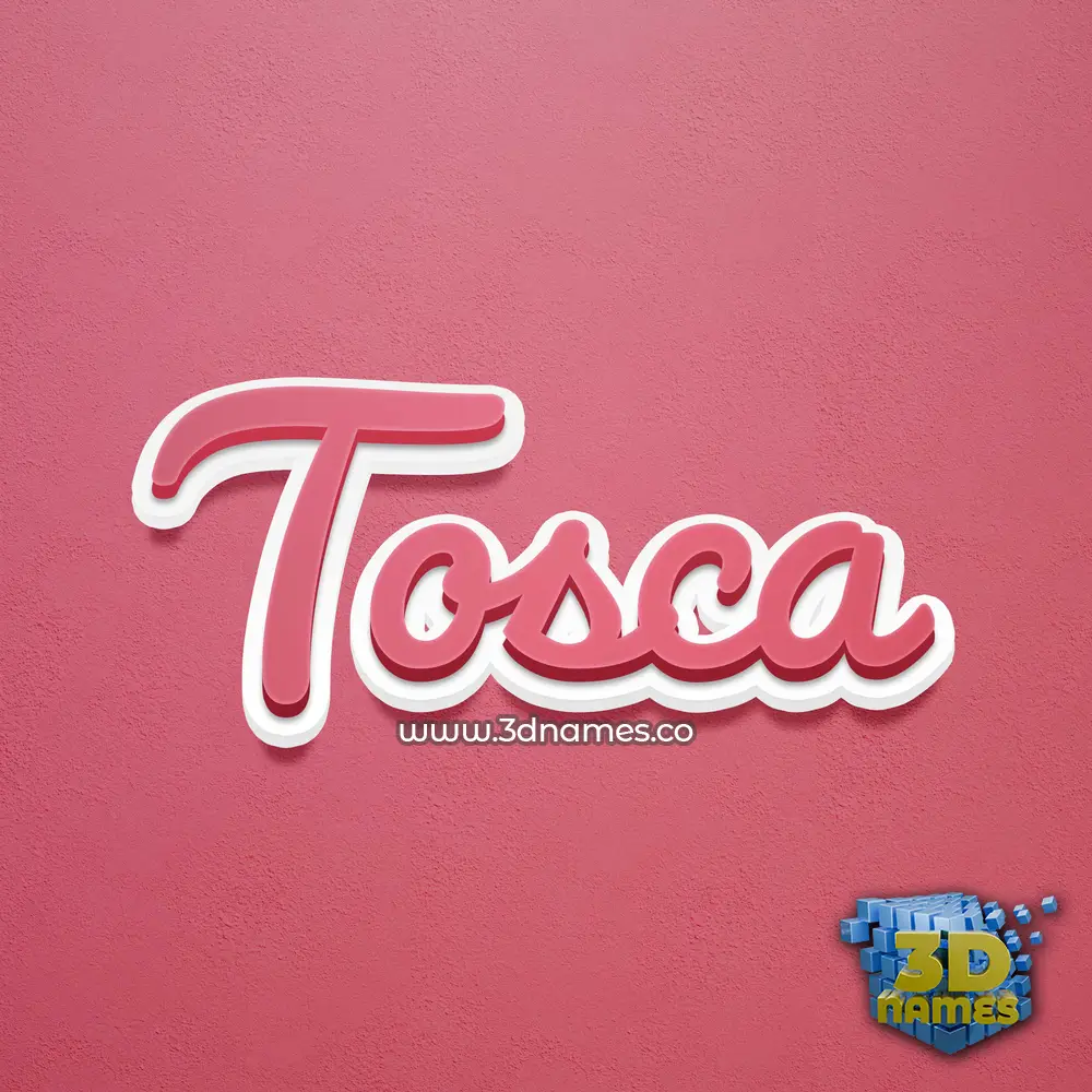 tosca in Red Scribble style - 3D name wallpaper