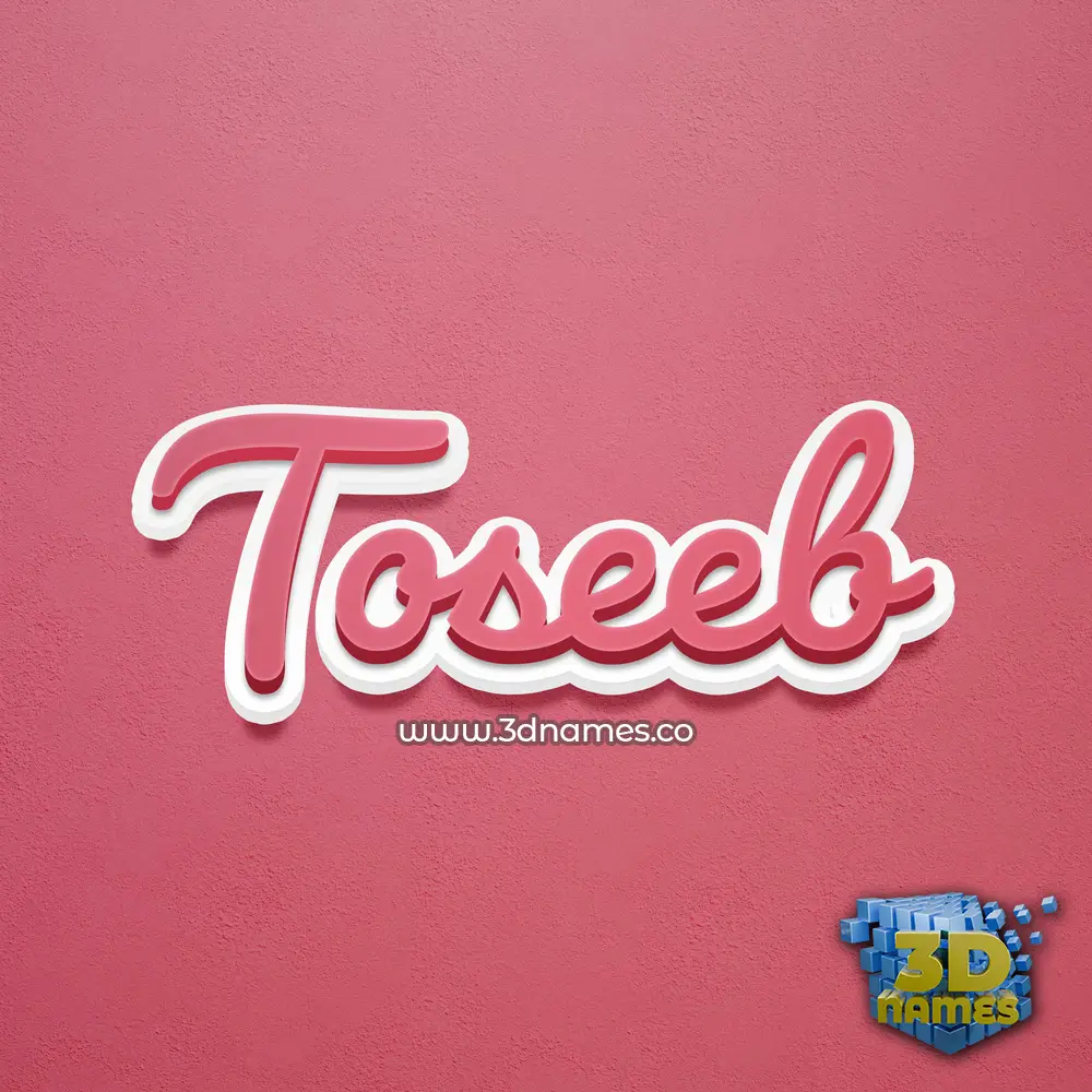 toseeb in Red Scribble style - 3D name wallpaper