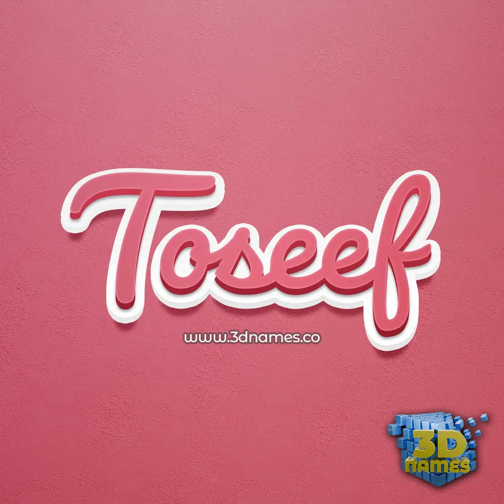 toseef in Red Scribble style - 3D name wallpaper