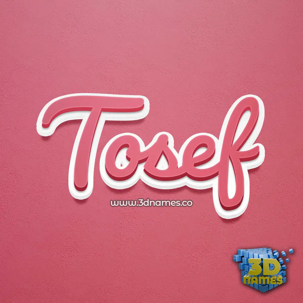 tosef in Red Scribble style - 3D name wallpaper
