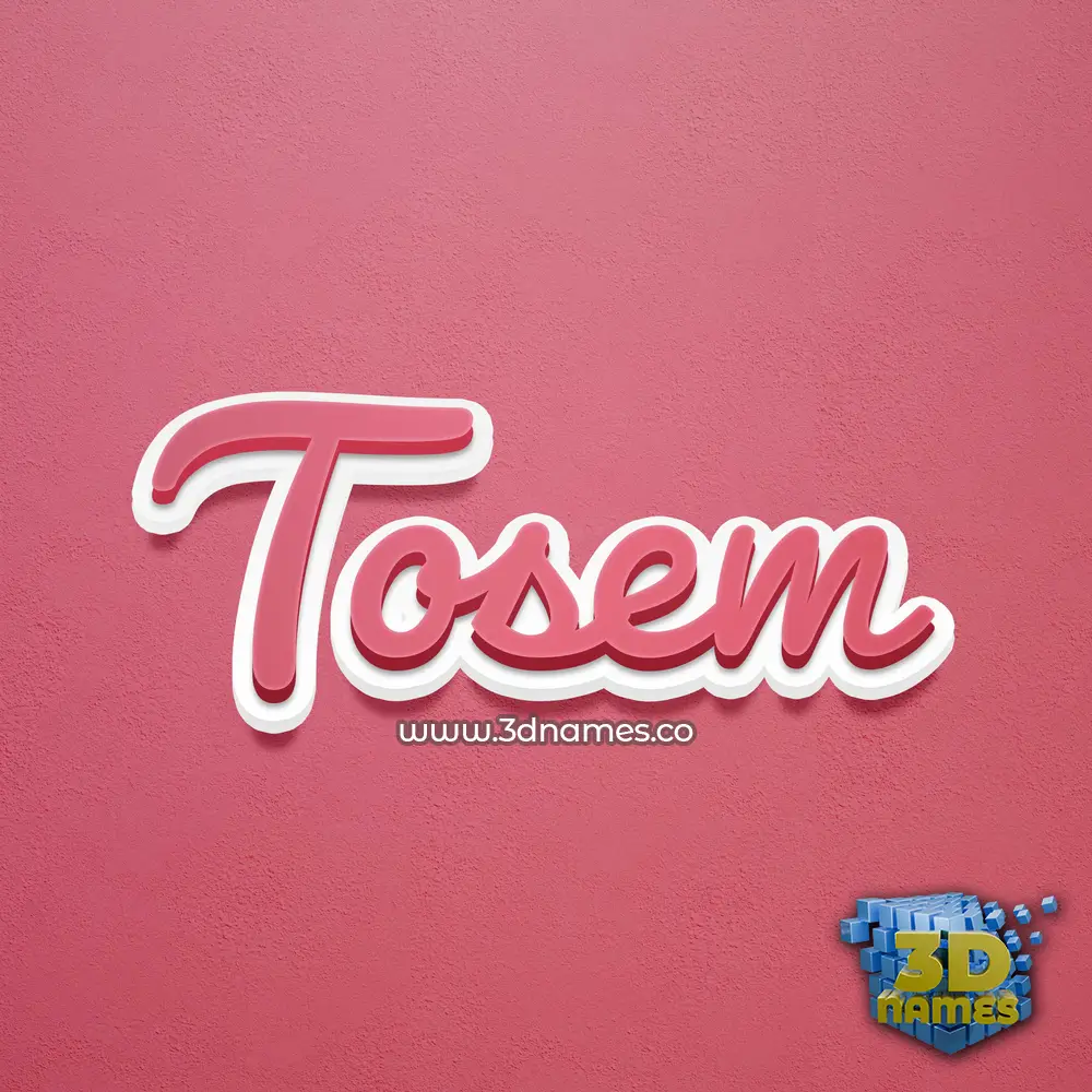 tosem in Red Scribble style - 3D name wallpaper