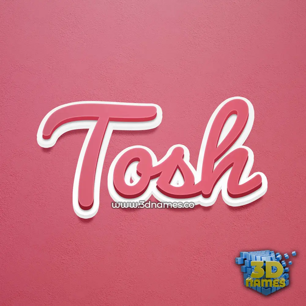 tosh in Red Scribble style - 3D name wallpaper