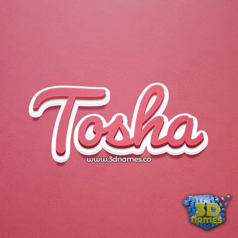 tosha in Red Scribble style - 3D name wallpaper