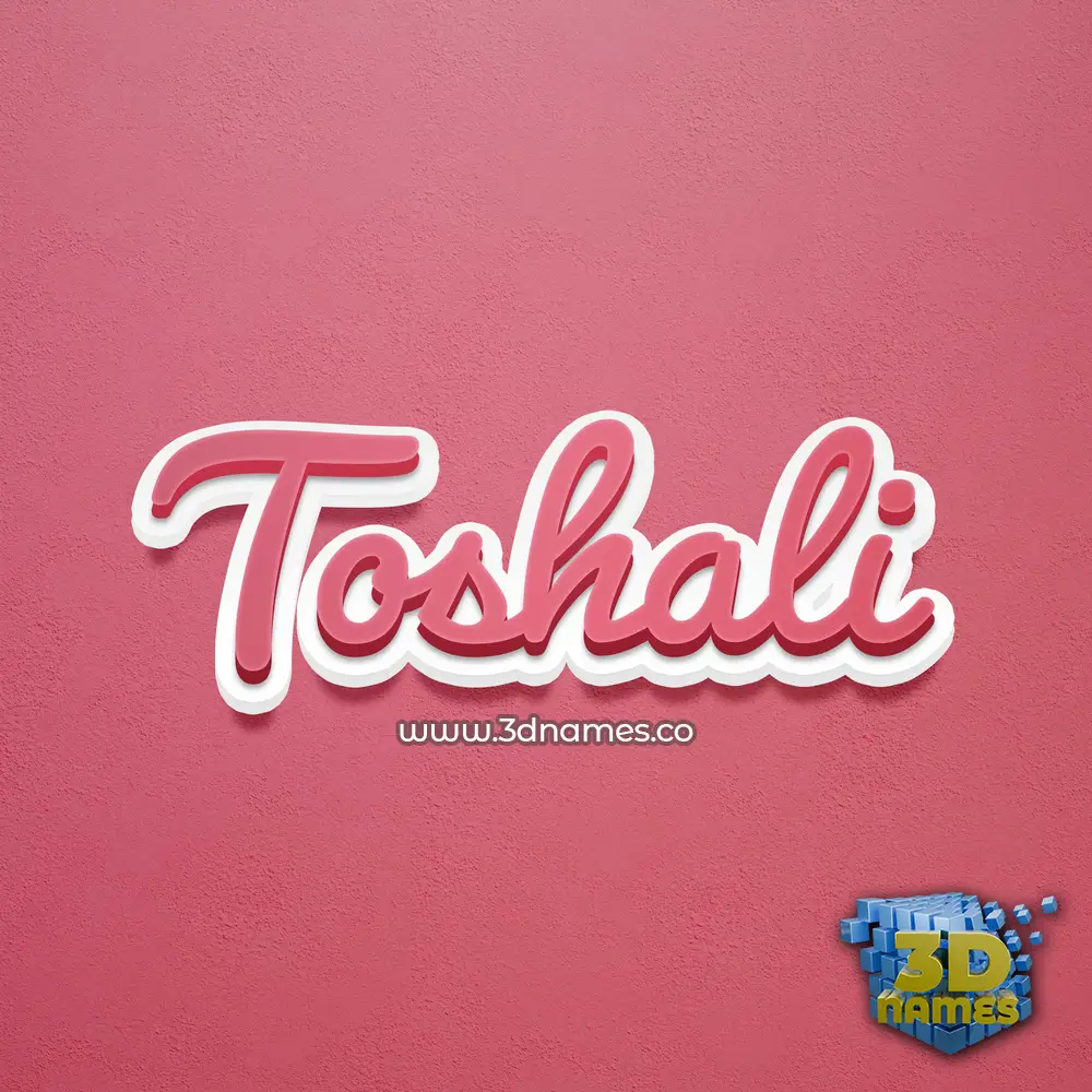 toshali in Red Scribble style - 3D name wallpaper