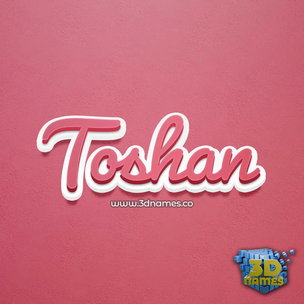 toshan in Red Scribble style - 3D name wallpaper