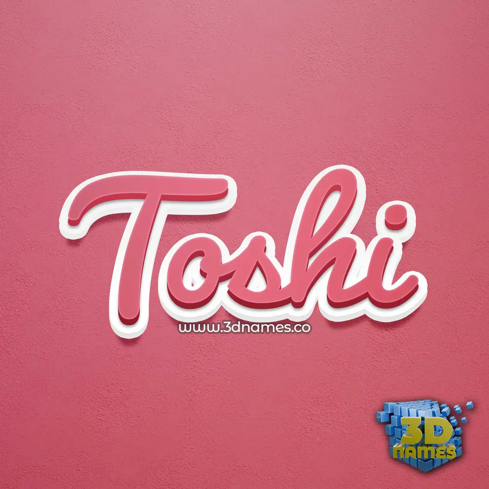 toshi in Red Scribble style - 3D name wallpaper