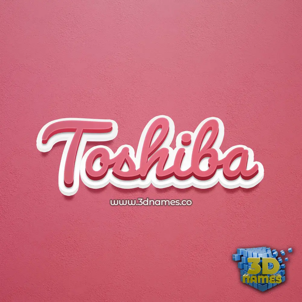 toshiba in Red Scribble style - 3D name wallpaper