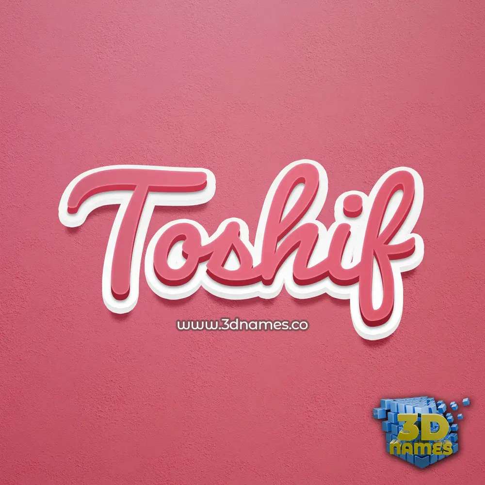 toshif in Red Scribble style - 3D name wallpaper